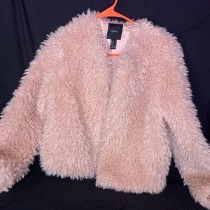 Blush Pink Faux Fur coat